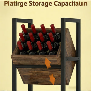 English Elm Stable Freestanding Wine Rack 36 Bottle Metal Wood Industrial Bar Storage T3971P449827