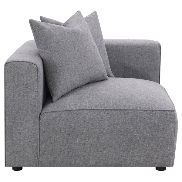 English Elm Amherst Grey Corner Chair With Accent Pillow - Modern Comfort, Versatile Design For Any Space B062P358231