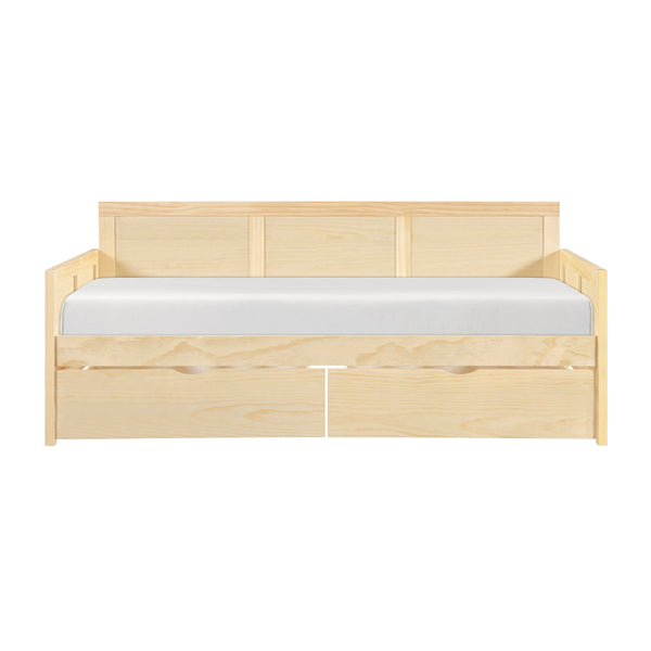 English Elm Daybed Solid Pine Wood Frame Transitional Sofa Sleeper for Studios and Guest Rooms B011S02450