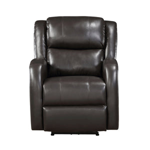 English Elm Modern Power Reclining Chair In Brown Faux Leather – Plush Comfort With Solid Wood Frame Design B011P256235
