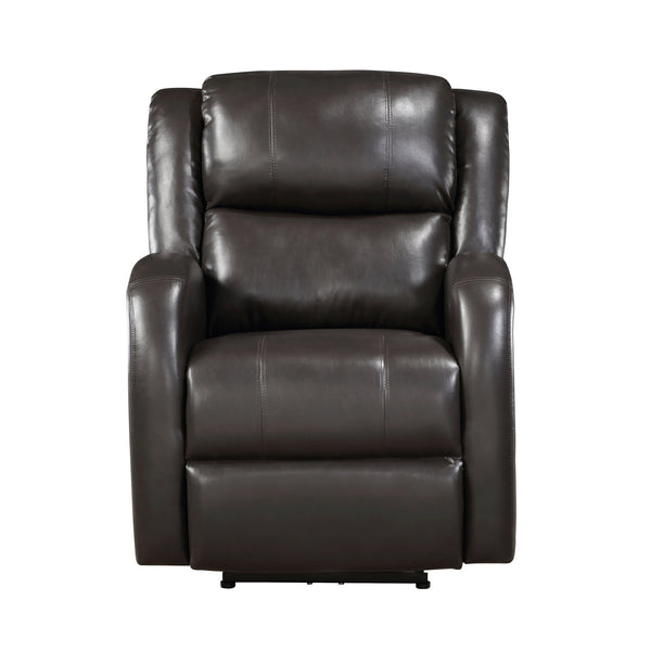 English Elm Modern Power Reclining Chair In Brown Faux Leather – Plush Comfort With Solid Wood Frame Design B011P256235