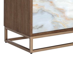 Sunpan FUENTES Stylish Media Console & Storage Cabinet - Luxurious Oak, Soft-Close Doors, Ample Storage Space 106751