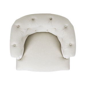 English Elm Jennifer Taylor Home - Katherine Tufted Accent Chair Sand Beige Polyester - Handcrafted Barrel Back, High-Density Foam Comfort B2719P364404