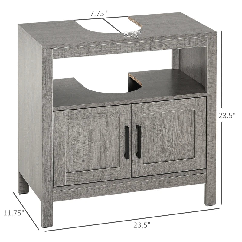 English Elm Modern Pedestal Sink Surround Cabinet White Mdf Bathroom Floor Storage Organizer T3971P469985