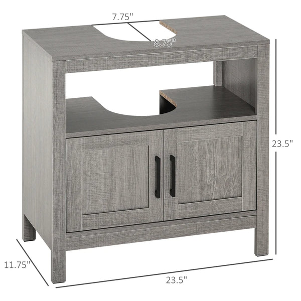 English Elm Modern Pedestal Sink Surround Cabinet White Mdf Bathroom Floor Storage Organizer T3971P469985