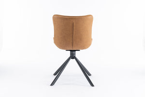 English Elm Mid-Century Modern Swivel Accent Chair Set Of 2 - Stylish, Durable Faux Leather Dining Chairs, Brown T3903P405996