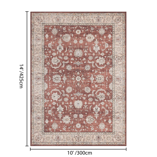 English Elm Premier Traditional Medallion Area Rug Rich Red Low Pile Living Room Floor Cover B186P479407