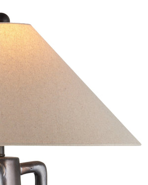 Currey & Company Autry Table Lamp - Unique Ceramic Jug Design With Hand-sprayed Glaze, Bronze Hardware & Empire Shade Gray Ceramic 6000-1035-currey-company