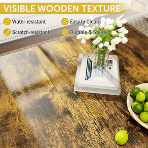 English Elm Coffee Table Square Led Lit Engineered Wood Farmhouse Design with Storage Drawers White W1550P317688