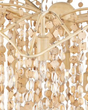 Currey & Company Kealia Large Chandelier - Stunning Biophilic Design With Hand-beaded Shells And Adjustable Height Natural Coco Shells ,Shells ,Wrought Iron 9000-1300-currey-company