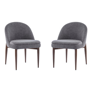 English Elm Christopher Knight Home® - Fabric Chenille Upholstered Iron Dining Chair with Ergonomic Curved Back, Plush Cushioning, Durable Frame Grey,Walnut 27.25 L x 24 W x 22.5 H N776P272026D