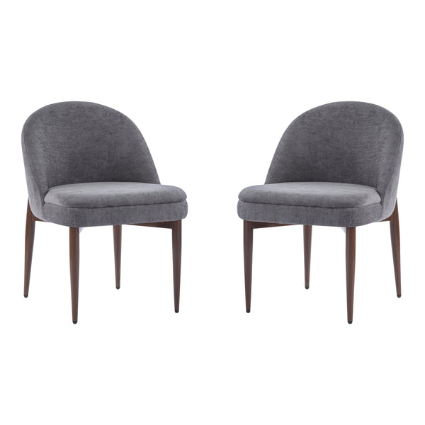 English Elm Christopher Knight Home® - Fabric Chenille Upholstered Iron Dining Chair with Ergonomic Curved Back, Plush Cushioning, Durable Frame Grey,Walnut 27.25 L x 24 W x 22.5 H N776P272026D