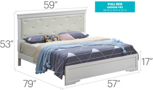 English Elm Elegant Full Bed In Silver Champagne - Transitional Design With Easy Assembly And Timeless Style B078S00450