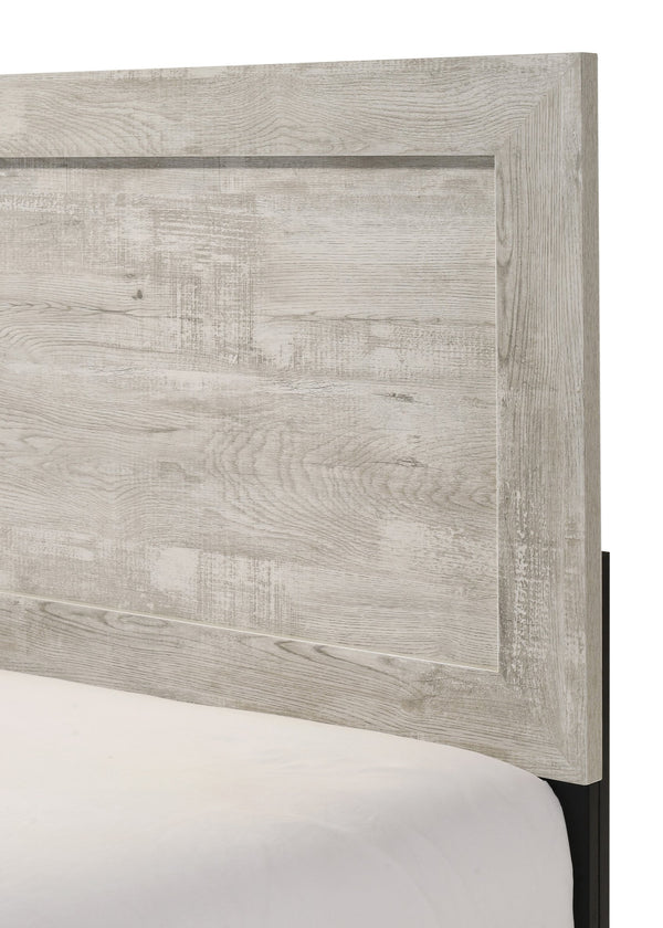 English Elm Whitewashed Twin Panel Bed Solid Wood Frame for Kids Teen or Guest Bedroom B011P444134