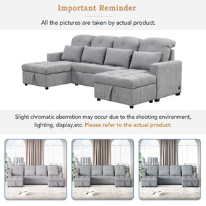 English Elm 101.2" Modular Chenille Sectional Sofa with Tufted Cushions and Deep Seating for Living Room N719S001750E