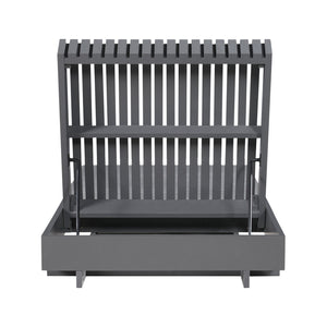 English Elm Modern Acacia Wood Outdoor Chaise Lounge Slatted Reclining Poolside Sun Chair Cream,Dark Grey N770P281696G_N770P208317C