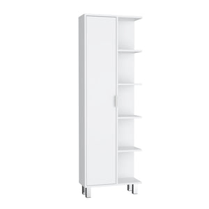 English Elm Keller Slim Linen Cabinet 63" H White – 1 Door, 9 Adjustable Shelves, Elegant Durable Storage Solution B097P199738