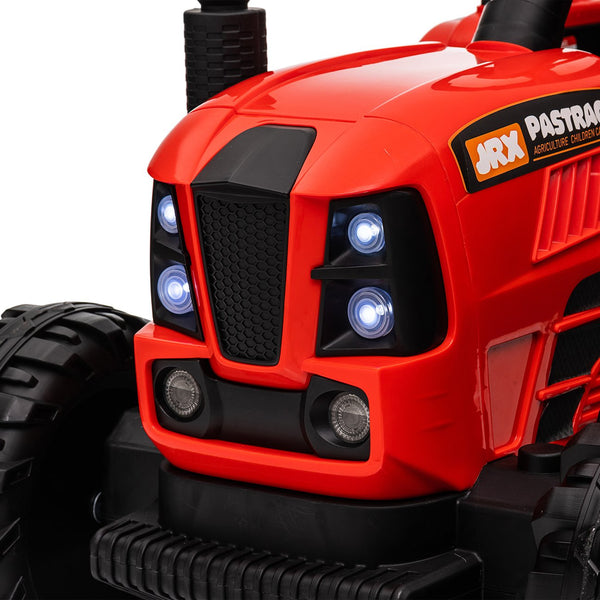 English Elm Ride on Electric Tractor Toy with Trailer 24v 400w Dual Motors Remote Control Led Red W1578P194696