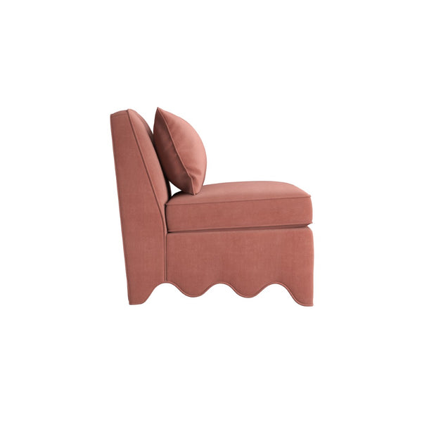 A.R.T. Furniture Lowry Accent Chair - Playful Elegance with Plush Comfort, Scalloped Base, and Versatile Style for Any Room Terracotta Rose 738514-5000AA