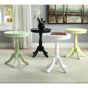 English Elm Black Side Table Cottage-Style Turned Pedestal Accent Table, Solid Wood Black Finish, Compact Charm B062P189133