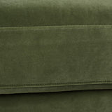 Alana Lawson Velvet Sofa, Olive Green, Sturdy Frame, High-Density Foam - 88x37x33.5