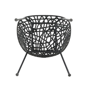 English Elm Christopher Knight Home® - Neiman Outdoor Dining Chair Set of 2 with Weather-Resistant Iron Frame and Perforated Diamond Design Black N775P256374B