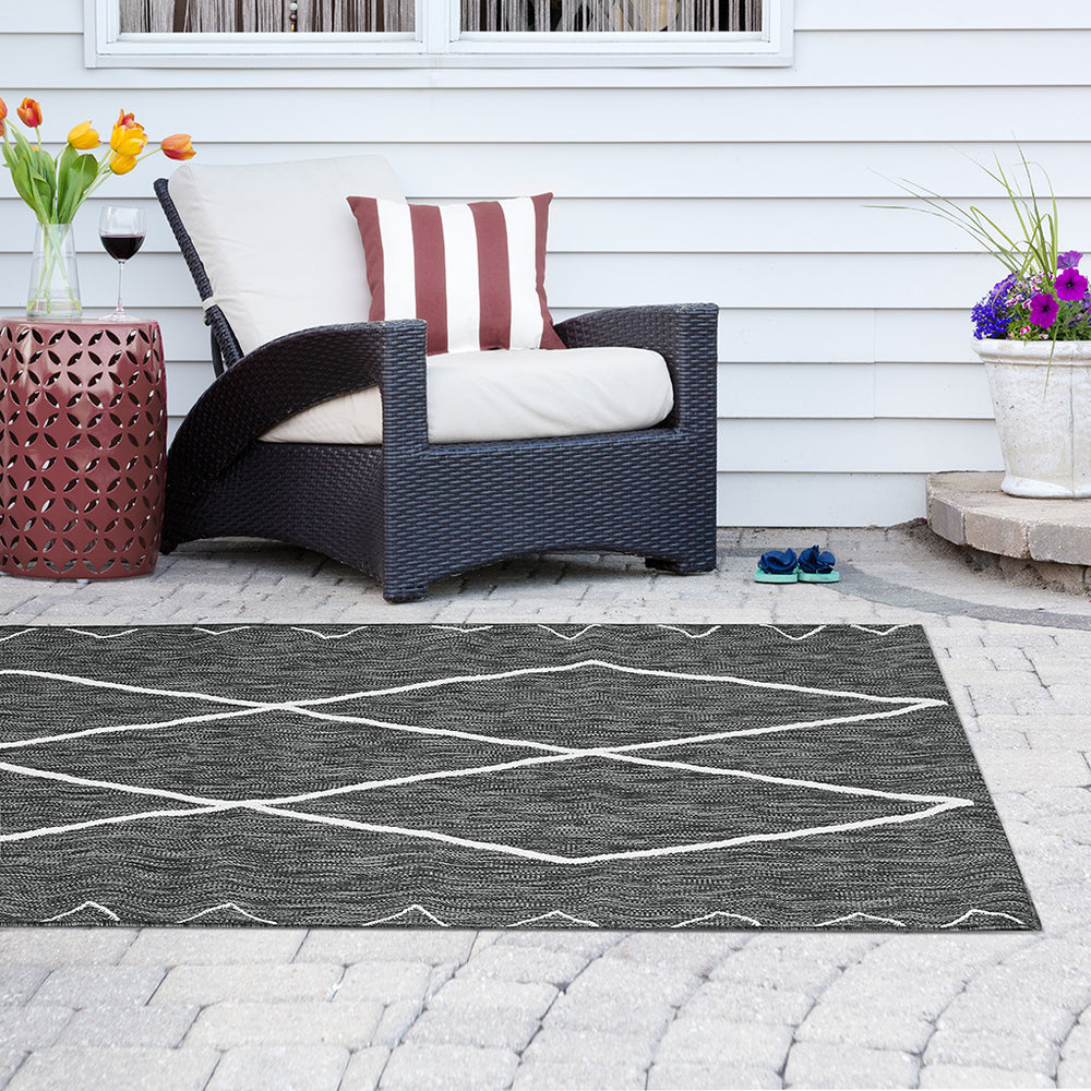 JLA Home Madison Park - Moroccan Geometric Indoor/Outdoor Rug — Durable Flatweave Polypropylene, Fade & Stain Resistant, Stylish GP35-0005