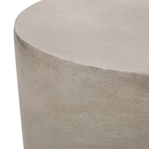 English Elm Outdoor Mgo Concrete Cylinder Side Table Lightweight Patio Accent in Gray N773P387262G