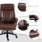 English Elm Vinsetto Big and Tall Office Chair, Pu Leather Desk Chair 400Lb, Brown