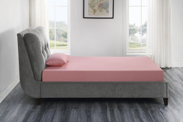 English Elm 7inch Gel-Infused Charcoal Memory Foam Full Mattress & Pillow Set Pink Breathable Fabric, Cooling Support B011P213351