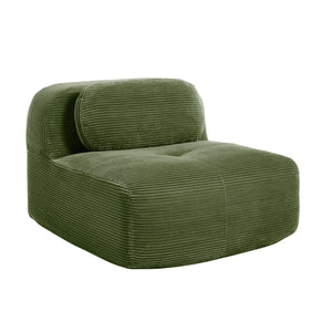 English Elm Hamlet Corduroy L-shaped Sectional Sofa with Pillows for Modern Living Rooms Olive Green W714P323643