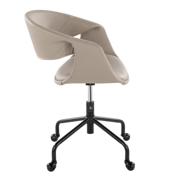 English Elm Task Chair with Chrome Five Star Base Grey Fabric Seat for Modern Home Office Use Black,Light Grey B202P474191