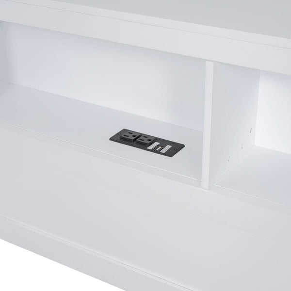 English Elm Wooden Twin Daybed with 2 Drawers, Built-In USB Charging & Double Shelf Storage, Pine Frame Durable White 42.91 L x 16.73 W x 6.69 H N733S170510K