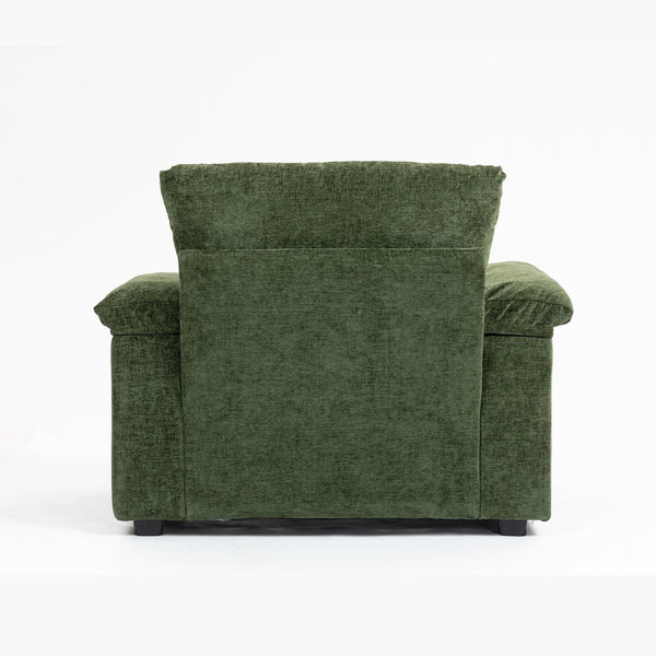 English Elm Ergonomic Oversized Chenille Accent Chair with Lumbar Support and Usb Charging Port W2606P255581