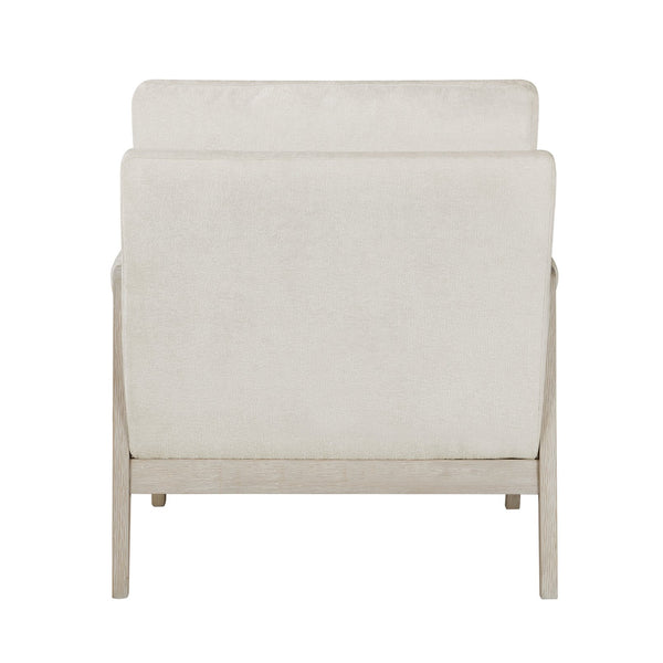 English Elm Modern Accent Chair with Chenille Upholstery, Solid Wood Frame, Plush Seat & Back for Living Room Comfort Cream Color 30.25 L x 29.5 W x 17.5 H B011P281853