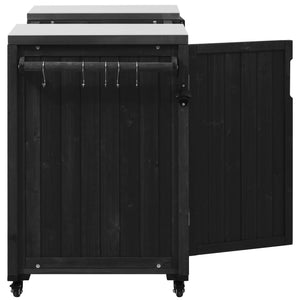 English Elm K&K 66.5" Outdoor Kitchen Island with 1.2" Stainless Steel Top, Ample Storage, Wheels & Bottle Opener Black N707P250629B