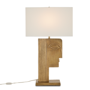 Thebes Antique Brass Table Lamp - Art Deco Inspired Design by Ian Thornton for Elegant Interiors