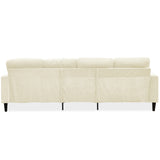 English Elm Off White Chenille Sectional Sofa, U Shaped Sofa Couch With High Density Memory Foam, 4 Seat Comfy Modular Sofa Couch For Living Room, Modern U Shaped Sectional Sofa,U Shaped-Off White