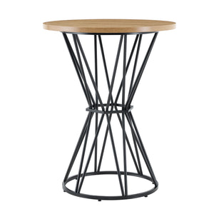English Elm Single Package Industrial Bar Set Round Mdf Top with Metal Frame Seats 2 for Kitchen Black,Wood W1151P434793