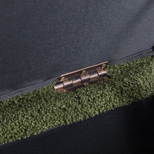 English Elm Christopher Knight Home® - Storage Ottoman Boucle Fabric Flip-Top with Birch Wood Legs, 250 lb Capacity, Compact Stylish Organizer Dark Brown,Green N779P291641G