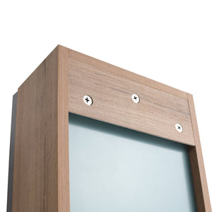 English Elm 10'' Wall Mounted Medicine Cabinet with Adjustable Glass Shelves and Jewelry Organizer W999P470283