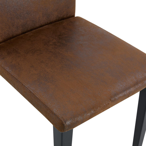 English Elm Four Modern Upholstered Dining Chairs Brown Faux Leather Foam Cushion Metal Legs W1151P357625