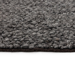 Sunpan Umea Hand-Woven Rug - Luxurious Artisanal Design with Eco-Friendly Wool for a Cozy Contemporary Home Black