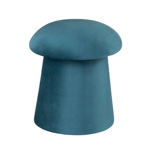 Crestview Collection Modern Velvet Ottoman: Stylish Mushroom-inspired Accent With Hidden Storage For Chic Living Spaces Teal Solid Wood Evfzr3907teal