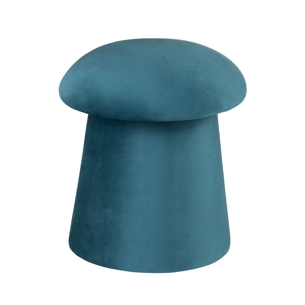 Crestview Collection Modern Velvet Ottoman: Stylish Mushroom-inspired Accent With Hidden Storage For Chic Living Spaces Teal Solid Wood Evfzr3907teal