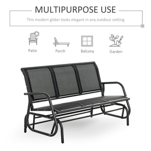 English Elm Outsunny 3 Seat Outdoor Glider Bench Powder Coated Metal Frame Mesh Porch Swing W2225P174352