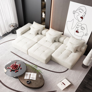 English Elm Modern Oversized Modular Sectional Sofa In Sparkling Chenille - Customizable 6-Piece Design, No Assembly! W1885S00073