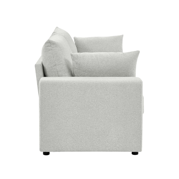 English Elm Modern Low Profile Upholstered Sofa Deep Seat Cushions for Apartment Living Rooms Beige B343P435915