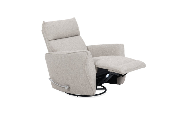 English Elm Man Wah Gellar Upholstered Swivel Recliner - Modern Beige Chair With 360-Degree Comfort & Style B2707P311878