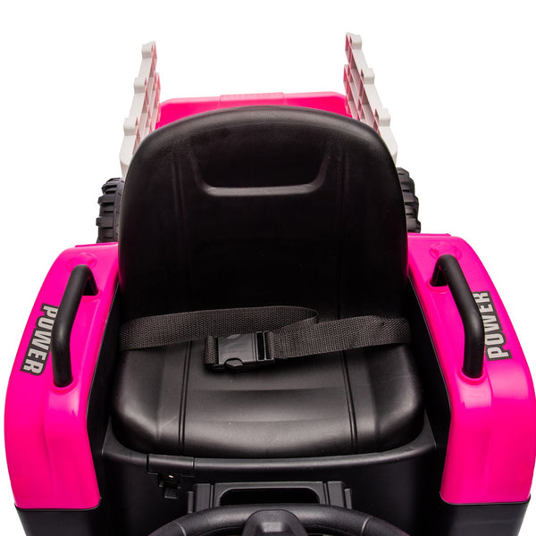 English Elm Ride on Electric Tractor Toy with Trailer 24v 400w Dual Motors Remote Control Led Red W1578P193902